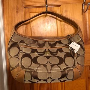 COACH Signature Hobo Shoulder Bag